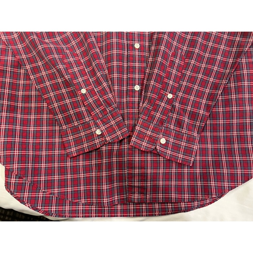 Ralph Lauren Blake L Red Plaid Button Down Shirt Pony Logo Cotton Mens Classic - Picture 3 of 7